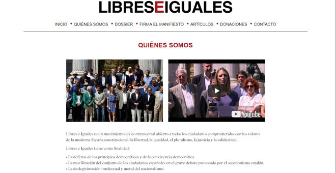 Portal web de la plataforma Libres e Iguales