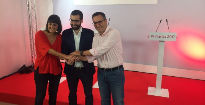 Los tres candidatos a las primarias del PSOE de Murcia.- PSOE MURCIA