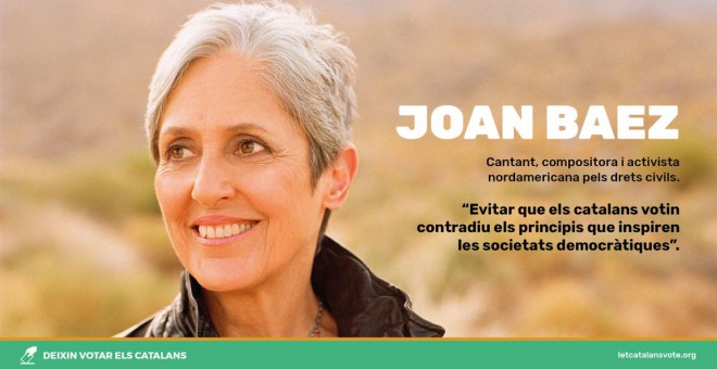 Joan Baez ha firmado el manifiesto Let Catalans Vote.