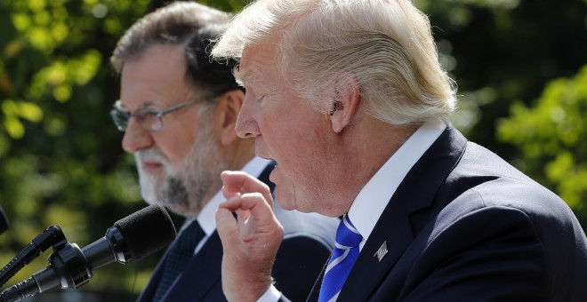 Mariano Rajoy y Donald Trump, en la Casa Blanca. / REUTERS