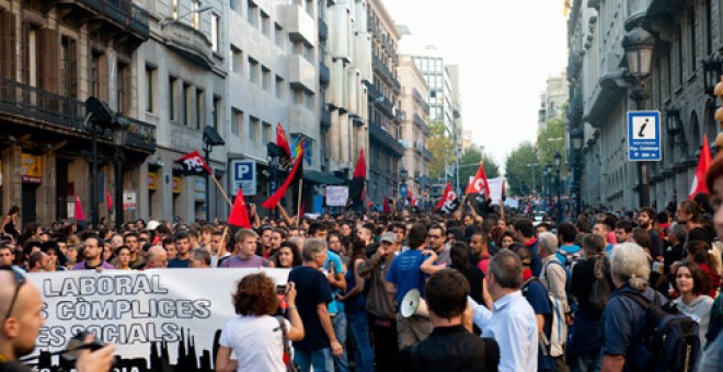 Manifestació durant la vaga de 2010 / ARXIU