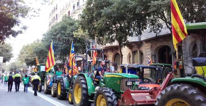 Protesta de la pagesia al centre de Barcelona