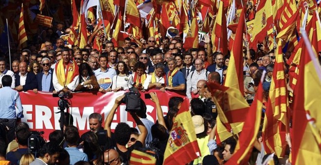 Capçalera de la manifestació en favor de la Unitat d'Espanya / EFE Alejandro García