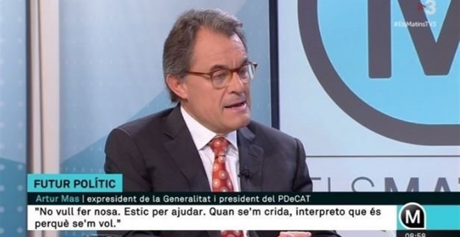 Artur Mas durante la entrevista en TV3.
