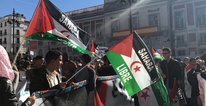 Manifestación en Madrid en apoyo al pueblo saharaui