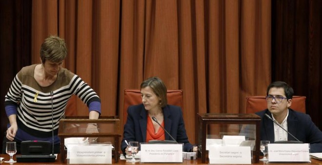 Carme Forcadell a la reunió de la Diputació Permanent del Parlament de Catalunya / EFE Andreu Dalmau