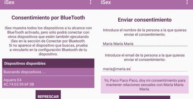 Forma de utilización de la aplicación machista Isex