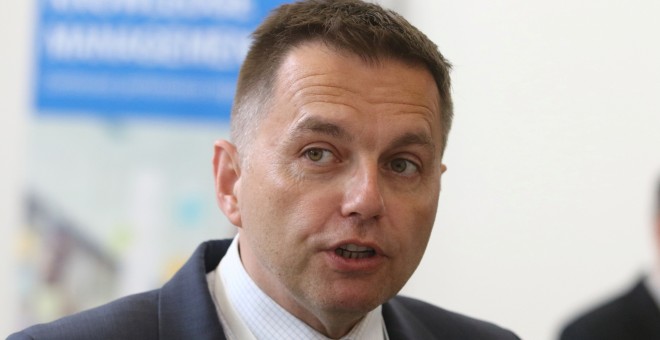 Peter Kazimir, el ministro de Finanzas eslovaco y candidato a liderar el Eurogrupo./REUTERS