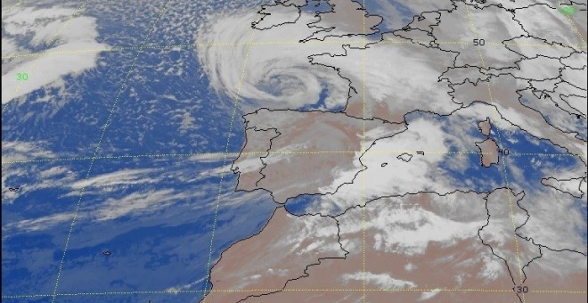 Imagen de satélite de la Borrasca Ana./AEMET