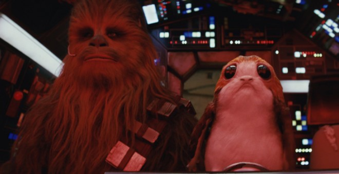 Chewbaca y un porg