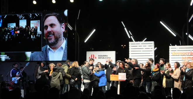 Moment del míting final de campanya d'ERC, a Sant Vicenç dels Horts. / Marc Font.