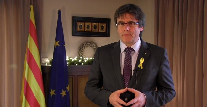 Carles Puigdemont en el seu missatge institucional de cap d'any / Europa Press