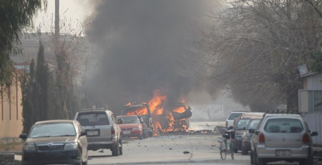 Heridas once personas en el ataque contra la sede de Save the Children en Jalalabad, Afganistán. / Europa Press