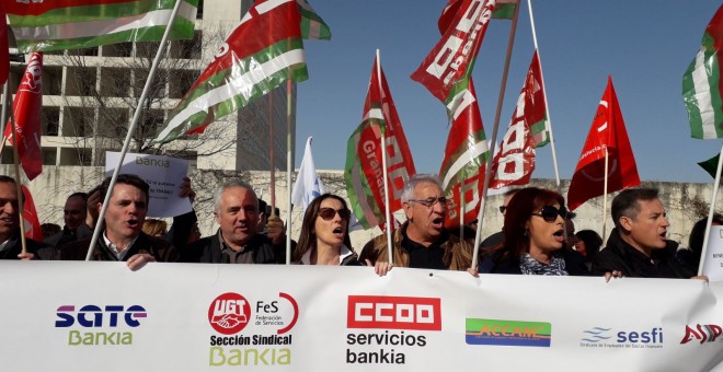 Movilizaciones del pasado 30 de enero contra el ERE de Bankia.