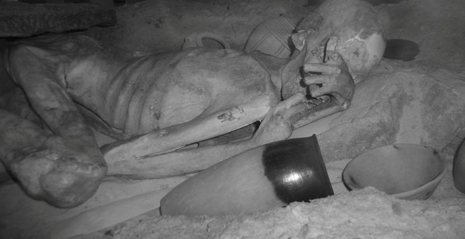 El tatuaje hallado en la momia de el hombre de Gebelein. BRITISH MUSEUM