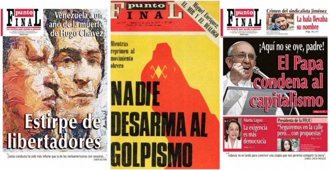 Algunas de las portadas de la revista Punto Final.