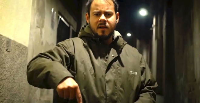 El rapero Pablo Hasel, en el videoclip de su tema 'Juro'. / YouTube