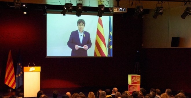 Carles Puigdemont intervé a reunió de diputats de Junts per Catalunya / EUROPA PRESS