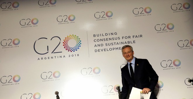 El ministro de Finanzas francés, Bruno Le Maire, en una conferencia de prensa durante la cumbre del G-20 en  Buenos Aires (Argentina). REUTERS/Marcos Brindicci