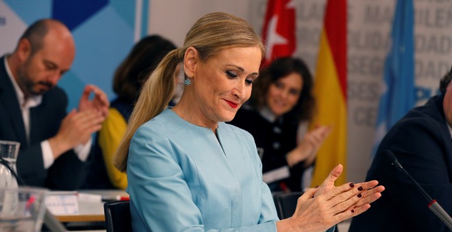 La presidenta de la Comunidad de Madrid, Cristina Cifuentes, durante la reunión del Comité Ejecutivo del PP de Madrid. EFE/ Paco Campos