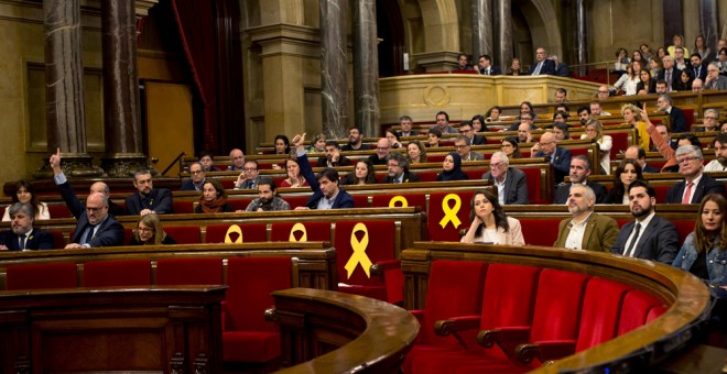 El Parlament de Catalunya, durante el pleno extraordinario celebrado este miércoles. EFE