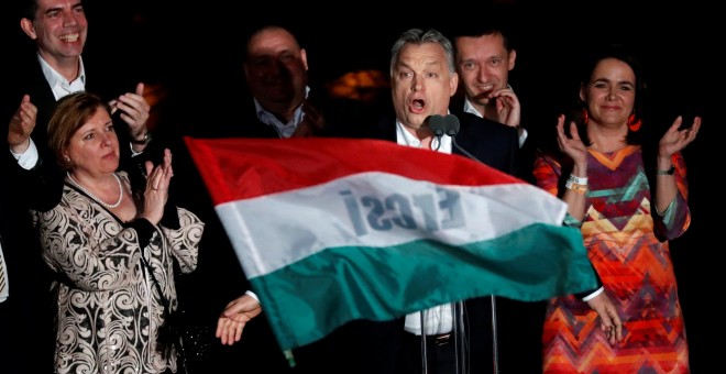 Viktor Orban celebra su victoria en las elecciones de Hungría. /REUTERS