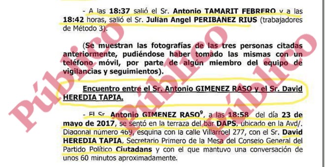 Fragmento del informe de la Policía Nacional sobre los materiales incautados a los Mossos d'Esquadra.