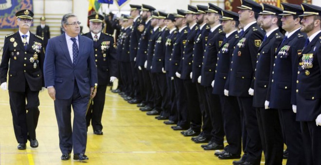 El ministro del Interior, Juan Ignacio Zoido, en un acto público con mandos policiales. -EFE