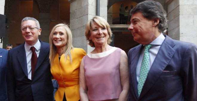 Los últimos cuatro presidentes del PP en la Comunidad de Madrid: Alberto Ruíz-Gallardón, Cristina Cifuentes, Esperanza Aguirre e Ignacio González / EFE