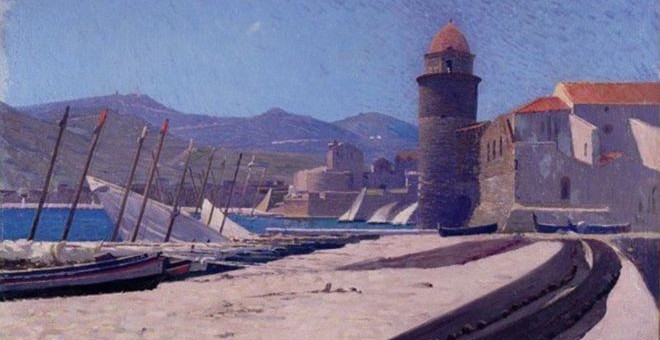 Esta pintura de Terrus, Collioure in the Pyrenees, está en el museo y es auténtica. MUSÉE TERRUS