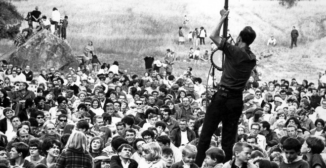 El cantante folk Pete Seeger, en un concierto.