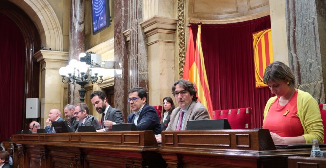 Els membres de la Mesa del Parlament, durant el ple d'aquest dijous | Parlament de Catalunya.