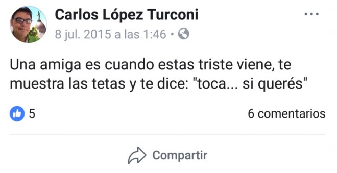Publicación en Facebook de López Turconi.