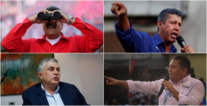 Los cuatro candidatos de las elecciones venezolanas, de izquierda a derecha: Nicolás Maduro, Henri Falcón, Reinaldo Quijada y Javier Bertucci. EFE/REUTERS