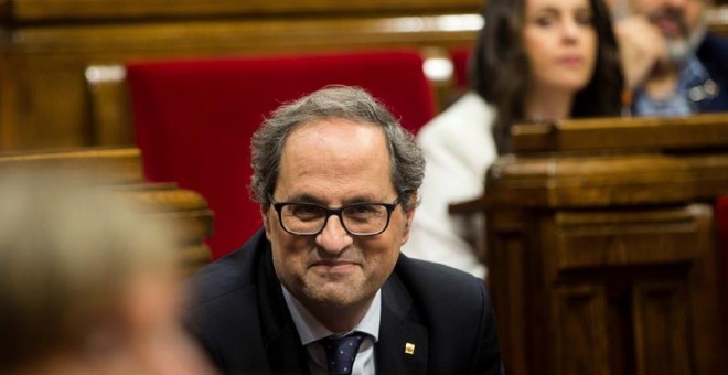 El president de la Generalitat, Quim Torra, durante la sesión de control al gobierno catalán. EFE