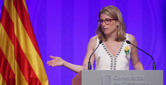 La consellera de Presidència i portaveu del Govern, Elsa Artadi, en compareixença aquest dimarts, 10 de juliol. / Govern de la Generalitat.