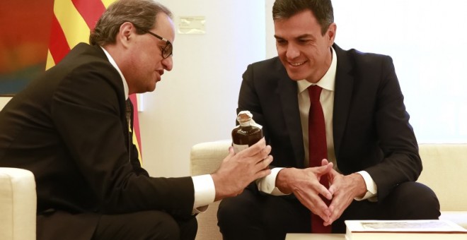 Quim Torra y Pedro Sánchez, durante su encuentro en La Moncloa. Madrid, lunes 9 de julio de 2018. - JOSE MARIA CUADRADO JIMENEZ (WEB DE LA MONCLOA)