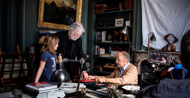 Michael Haneke durante el rodaje