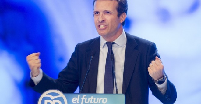 El nuevo presidente del Partido Popular, Pablo Casado, durante el Congreso del Partido Popular