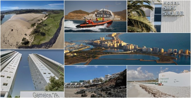 Urbanizaciones, campos de golf, complejos hoteleros, edificios a pie de playa  han destruido la flora y fauna de las costas españolas