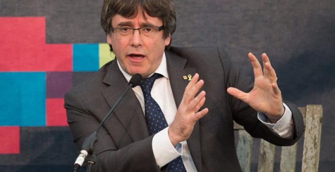 El expresidente de la Generalitat y líder de Junts per Catalunya (JxCat), Carles Puigdemont. / EFE