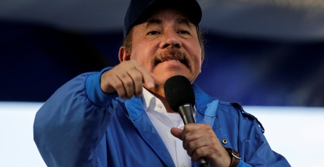 El presidente de Nicaragua, Daniel Ortega, durante una manifestación en Managua. REUTERS/Oswaldo Rivas