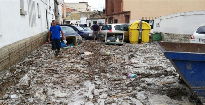Cebolla (Toledo) sufre una riada histórica con calles anegadas y casas inundadas./EUROPA PRESS