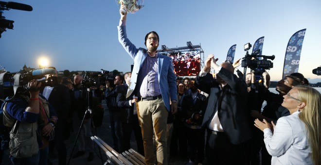 El líder del partido de ultra derecha (SD), Jimmie Akesson. REUTERS/Ints Kalnins