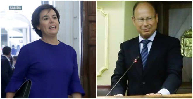Soraya Sáenz de Santamaría, y Mariano Pérez-Hickman. EFE