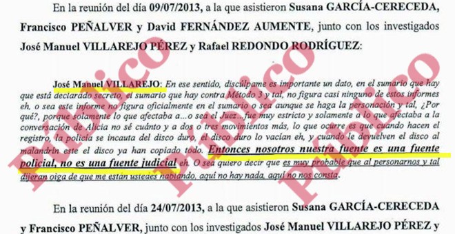 Transcripción judicial de una de las conversaciones de Villarejo con sus clientes, propietarios de la lujosa urbanización La Finca.