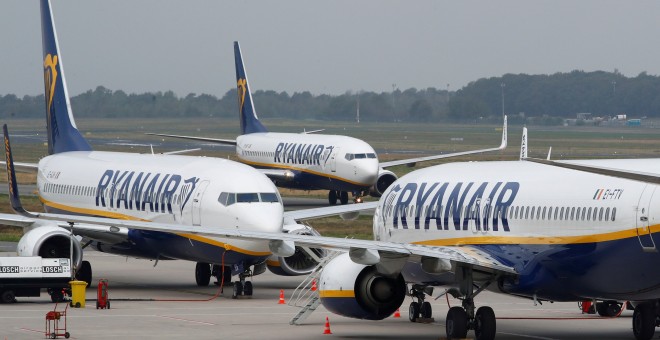 Aviones de Ryanair en el aeropuerto de Weeze (Alemania), en una imagen de archivo. / REUTERS - WOLFGANG RATTAY