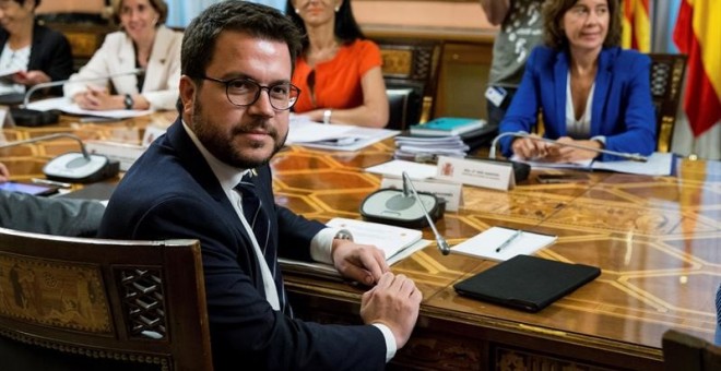 El vicepresident de la Generalitat, Pere Aragonès, en reunió a Madrid de la Comissió Mixta d'Afers Econòmics i Fiscals. EFE /  Rodrigo Jiménez