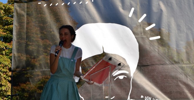 La humorista Alicia Murillo en su actuación del I Festival de Humor Feminista Coñumor./Paola Aragón