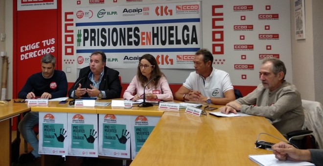 09/10/2018.- Rueda de prensa de sindicatos de prisiones. EUROPA PRESS